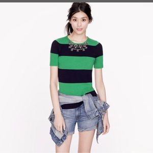 J Crew Stripe Necklace Sweater Size Medium